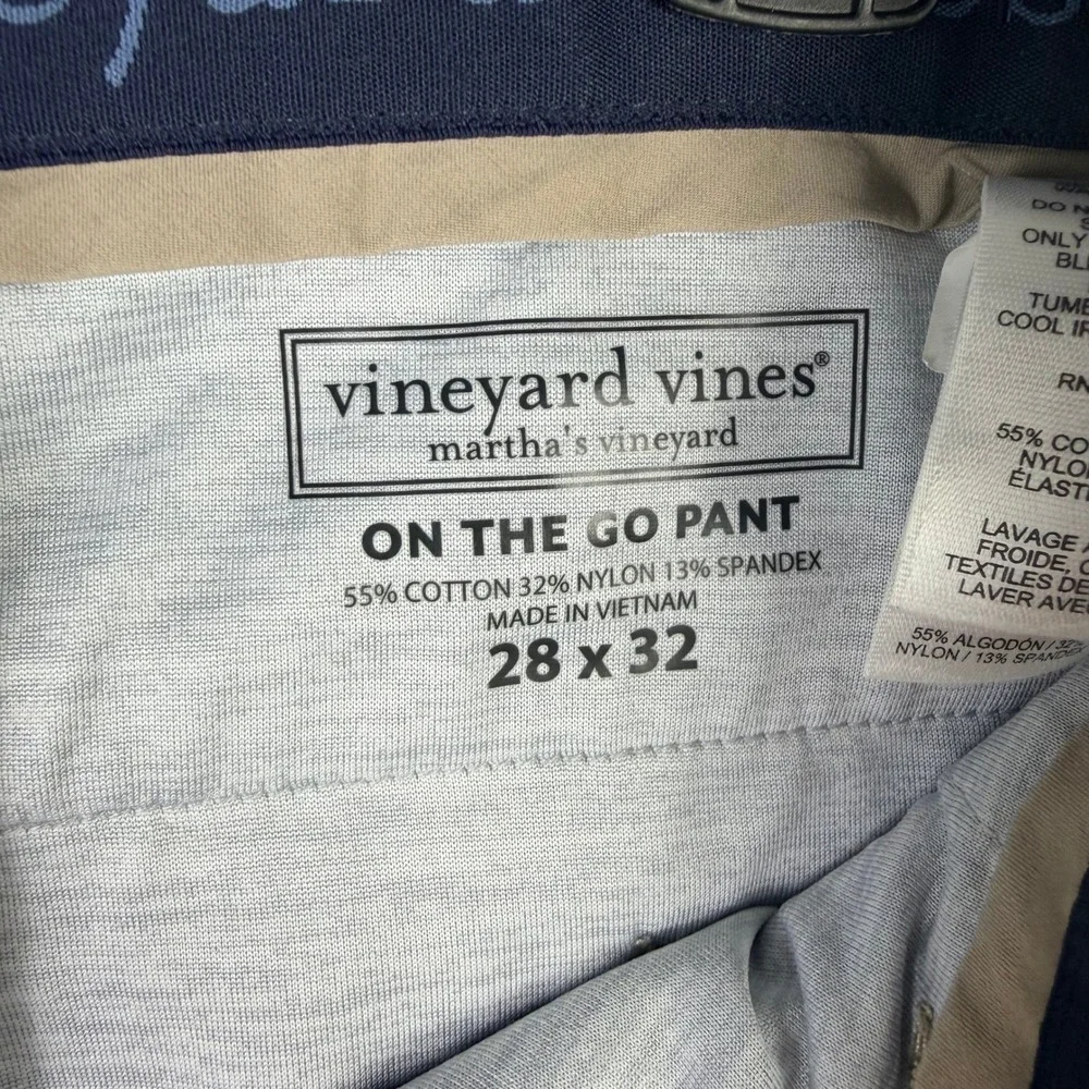Vineyard Vines On The Go Pants Mens 28x32 Slim Fit‎ Performance Chino Khaki Tan